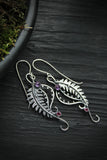 Fern earrings Elven jewelry Botanical earrings Silversmithing