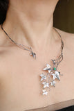Ivy silver jewelry Open necklace Wedding botanical jewelry