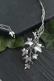 Ivy silver jewelry Open necklace Wedding botanical jewelry