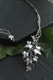 Ivy silver jewelry Open necklace Wedding botanical jewelry