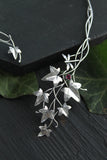 Ivy silver jewelry Open necklace Wedding botanical jewelry