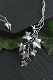 Ivy silver jewelry Open necklace Wedding botanical jewelry