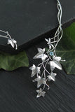 Ivy silver jewelry Open necklace Wedding botanical jewelry