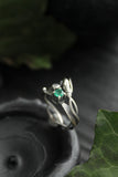 Snowdrop silver ring Adjustable floral ring Botanical jewelry