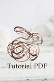 Tutorial DIY project - PDF Tutorial wire wrapped sculpture Rabbit - Wire copper soldering - Unique gift idea - handmade gift