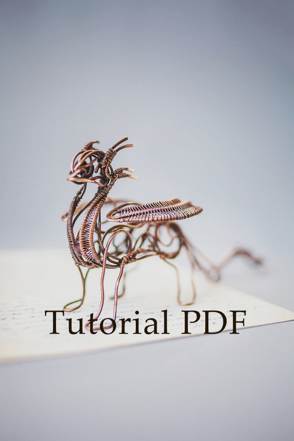Tutorial DIY project - PDF Tutorial wire wrapped sculpture Dragon - Wire copper soldering