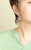 Botanical earrings with maidenhair fern leaves