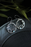 Ginkgo leaf circle earrings Plant jewelry Hand fabricated