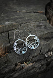Ginkgo leaf circle earrings Plant jewelry Hand fabricated
