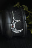 Silver moon pendant Artisan jewelry Celestian necklace
