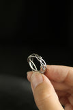 Silver twig ring without gems Wedding band for men