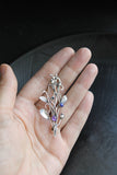 Blueberry brooch Botanical jewelry Silversmithing