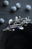 Blueberry brooch Botanical jewelry Silversmithing