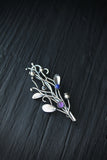 Blueberry brooch Botanical jewelry Silversmithing