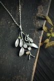 Mistletoe silver pendant Artisan jewelry