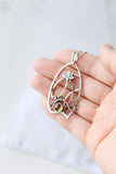 Silver pendant Lotus flower