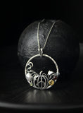 Pumpkins silver pendant Hand fabricated jewelry