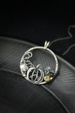Pumpkins silver pendant Hand fabricated jewelry