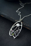 Silver pendant Lotus flower