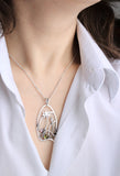 Silver pendant Lotus flower