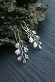Botanical earrings with maidenhair fern leaves
