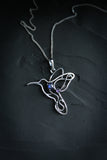 Hummingbird silver pendant Hand fabricated jewelry