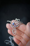 Hummingbird silver pendant Hand fabricated jewelry
