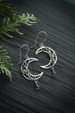 Moon earrings Celestial jewelry Silversmithing