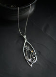 Dandelion pendant Floral jewelry Silversmithing