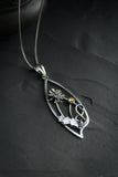 Dandelion pendant Floral jewelry Silversmithing