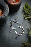 Moon earrings Celestial jewelry Silversmithing