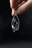 Dandelion pendant Floral jewelry Silversmithing