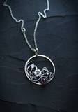 Wild rose artisan pendant Silversmithing
