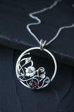 Wild rose artisan pendant Silversmithing