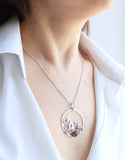 Wild rose artisan pendant Silversmithing