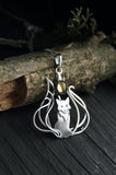 Kitsune fox pendant Hand fabricated jewelry