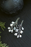 Botanical earrings with maidenhair fern leaves