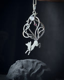 Kitsune pendant Japanese Fox Silversmithing jewelry