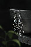 Silver twig earrings with gems