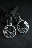 Ginkgo leaf circle earrings Plant jewelry Hand fabricated