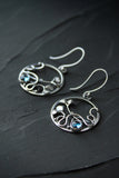 Ginkgo leaf circle earrings Plant jewelry Hand fabricated