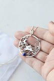 Moon rabbit pendant Artisan silver jewelry