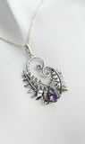 Fern necklace Silver pendant Forest necklace