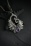 Fern necklace Silver pendant Forest necklace