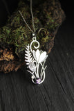Crocus flower pendant Handmade silver jewelry