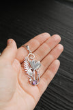 Crocus flower pendant Handmade silver jewelry