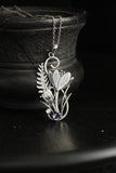 Crocus flower pendant Handmade silver jewelry