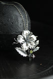 Silversmith hibiscus pendant Silversmithing