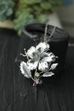 Silversmith hibiscus pendant Silversmithing