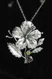 Silversmith hibiscus pendant Silversmithing